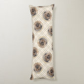 Pyrenean Shepherd Malerei Long-Haird Fawn Dog Art Seitenschläferkissen (Rückseite (Vertikal))