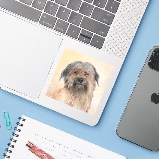 Pyrenean Shepherd Malerei - Niedliche Original Dog Aufkleber (Laptop mit iPhone)