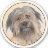 Pyrenean Shepherd Malerei - Niedliche Original Dog Aufkleber (Vorderseite)