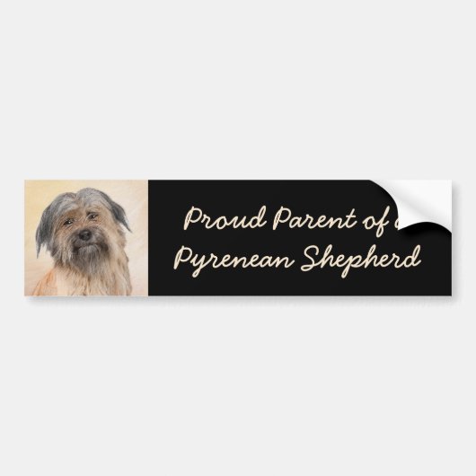Pyrenean Shepherd Malerei - Niedliche Original Dog Autoaufkleber (Vorne)