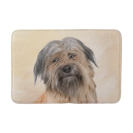 Pyrenean Shepherd Malerei - Niedliche Original Dog Badematte (Vorderseite)