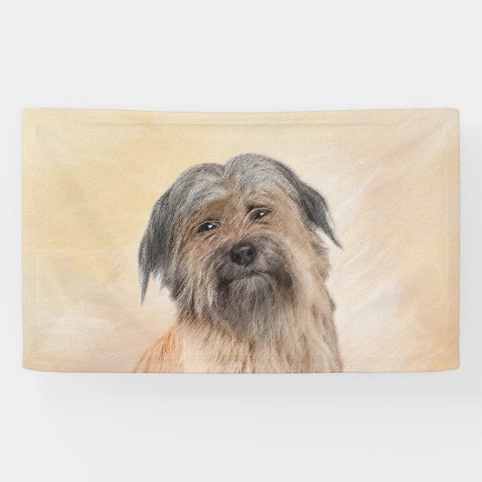 Pyrenean Shepherd Malerei - Niedliche Original Dog Banner (Horizontal)