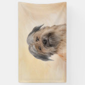 Pyrenean Shepherd Malerei - Niedliche Original Dog Banner (Vertikal)