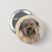 Pyrenean Shepherd Malerei - Niedliche Original Dog Button (Vorne & Hinten)