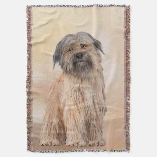Pyrenean Shepherd Malerei - Niedliche Original Dog Decke (Vorderseite Vertikal)