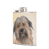 Pyrenean Shepherd Malerei - Niedliche Original Dog Flachmann (Links)