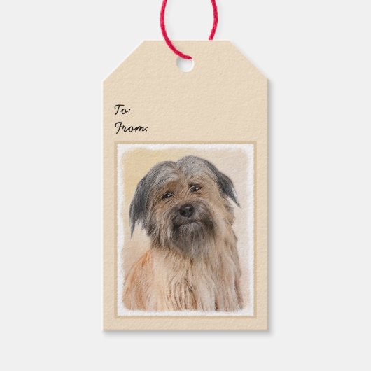 Pyrenean Shepherd Malerei - Niedliche Original Dog Geschenkanhänger (Vorderseite)