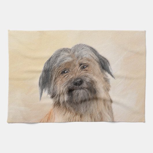 Pyrenean Shepherd Malerei - Niedliche Original Dog Geschirrtuch (Horizontal)