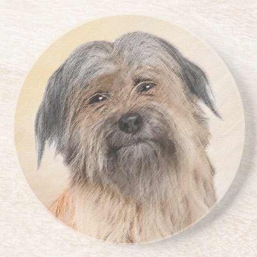 Pyrenean Shepherd Malerei - Niedliche Original Dog Getränkeuntersetzer (Vorne)