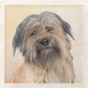 Pyrenean Shepherd Malerei - Niedliche Original Dog Glasuntersetzer