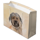 Pyrenean Shepherd Malerei - Niedliche Original Dog Große Geschenktüte (Rückseite Schrägansicht)