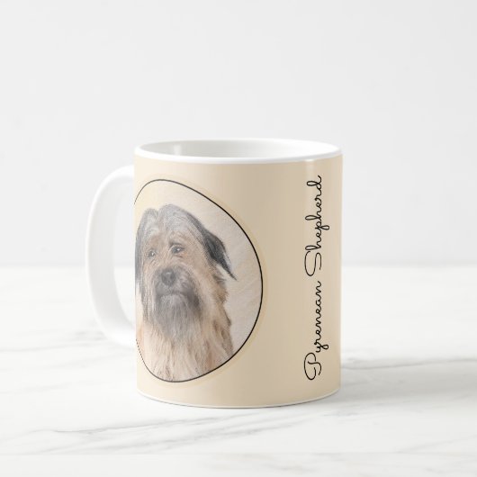 Pyrenean Shepherd Malerei - Niedliche Original Dog Kaffeetasse (Vorderseite Links)