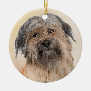 Pyrenean Shepherd Malerei - Niedliche Original Dog Keramik Ornament