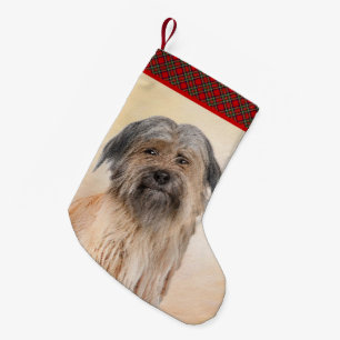 Pyrenean Shepherd Malerei - Niedliche Original Dog Kleiner Weihnachtsstrumpf