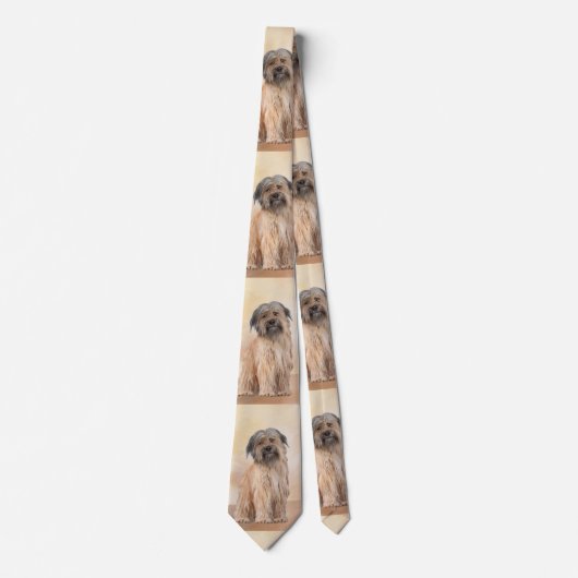 Pyrenean Shepherd Malerei - Niedliche Original Dog Krawatte (Vorderseite)