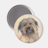 Pyrenean Shepherd Malerei - Niedliche Original Dog Magnet (Vorderseite/Rückseite)