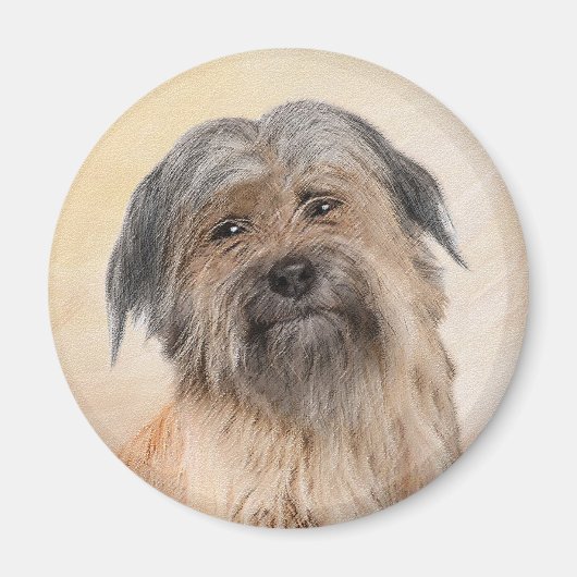 Pyrenean Shepherd Malerei - Niedliche Original Dog Magnet (Vorne)