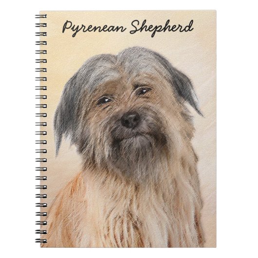 Pyrenean Shepherd Malerei - Niedliche Original Dog Notizblock (Vorderseite)