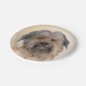 Pyrenean Shepherd Malerei - Niedliche Original Dog Pappteller (Schrägansicht)