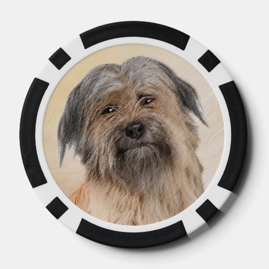Pyrenean Shepherd Malerei - Niedliche Original Dog Pokerchips (Rückseite)