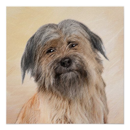 Pyrenean Shepherd Malerei - Niedliche Original Dog Poster (Vorderseite)