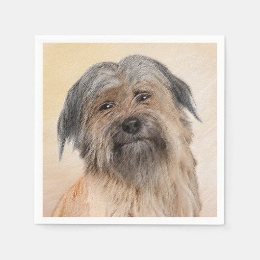 Pyrenean Shepherd Malerei - Niedliche Original Dog Serviette (Vorderseite)