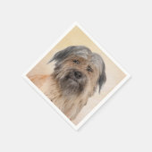 Pyrenean Shepherd Malerei - Niedliche Original Dog Serviette (Ecke)