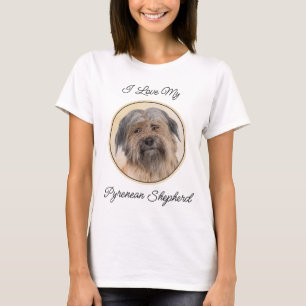 Pyrenean Shepherd Malerei - Niedliche Original Dog T-Shirt