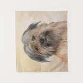 Pyrenean Shepherd Malerei - Niedliche Original Dog Wandteppich (Vorderseite)