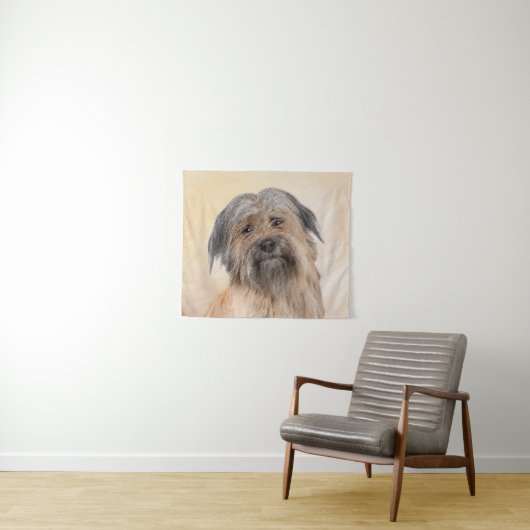 Pyrenean Shepherd Malerei - Niedliche Original Dog Wandteppich (Beispiel (Horizontal))