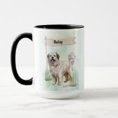 Pyrenean Shepherd Watercolor Personalized Dog Tasse (Links)