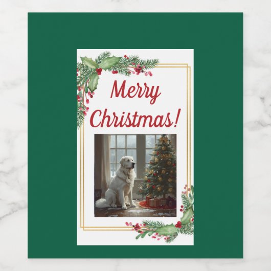 Pyrenees Christmas Wine Bottle Label Weinetikett (Einzelnes Label)