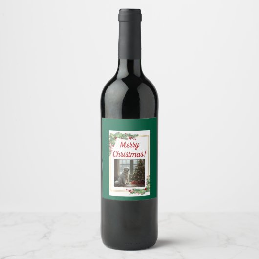 Pyrenees Christmas Wine Bottle Label Weinetikett (Vorderseite)