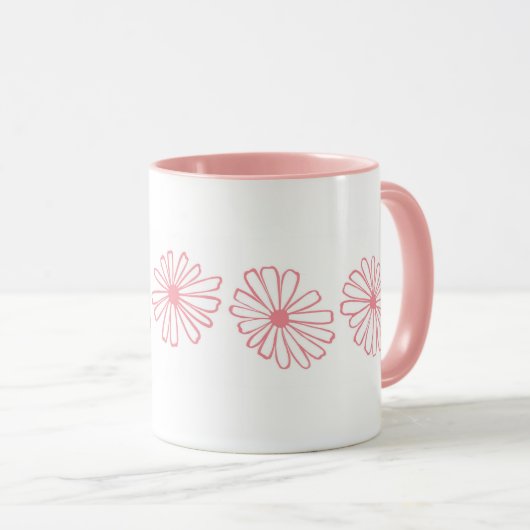 Pyrex Pink Daisy Tasse (VorderseiteRechts)