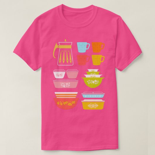Pyrex Pretties - Vintage Glasküchengeschirr  T-Shirt (Design vorne)