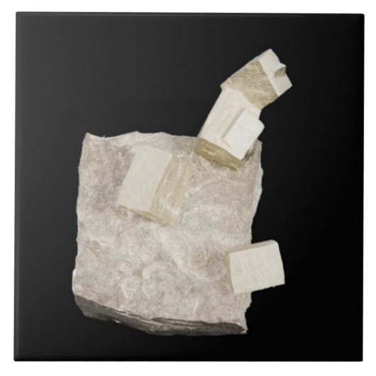 Pyrit-Kristalle im Schiefer Fliese (Vorderseite)