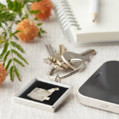 Pyrit-Kristalle im Schiefer Schlüsselanhänger (Seite)