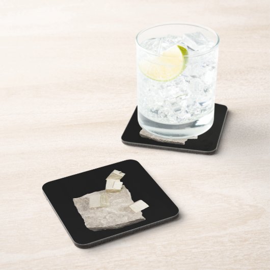 Pyrit-Kristalle im Schiefer Untersetzer (Rechte Seite)