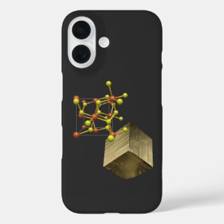 Pyrite Mineral Crystal Structure iPhone 16 Hülle