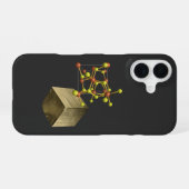 Pyrite Mineral Crystal Structure iPhone 16 Hülle (Rückseite (Horizontal))