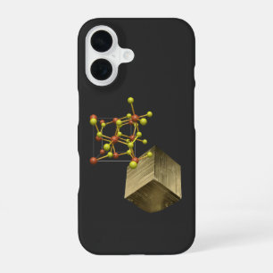 Pyrite Mineral Crystal Structure iPhone 16 Hülle
