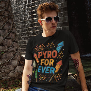 Pyro Forever Feuerwerk Illustration T-Shirt