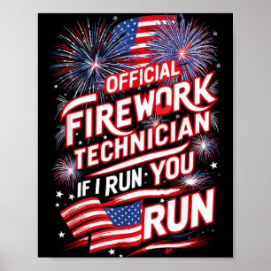 Pyro-Techniker Feuerwerkstechniker 4. Juli Fu Poster