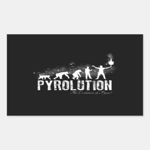 Pyrolution - die Evolution von Pyros Rechteckiger Aufkleber