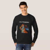 Pyromane-Drache mit Feuerball-Kunst T-Shirt (Vorne ganz)