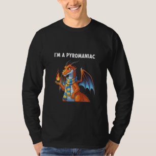 Pyromane-Drache mit Feuerball-Kunst T-Shirt