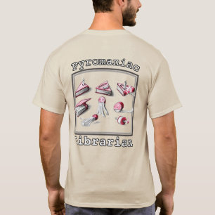Pyromanische Librarian, Vorderseite und Rückseite, T-Shirt