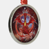 Pyrope Cosmic Dragon Ornament Aus Metall (Rechts)