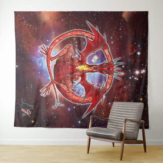 Pyrope Cosmic Dragon Wandteppich (Beispiel (Horizontal))