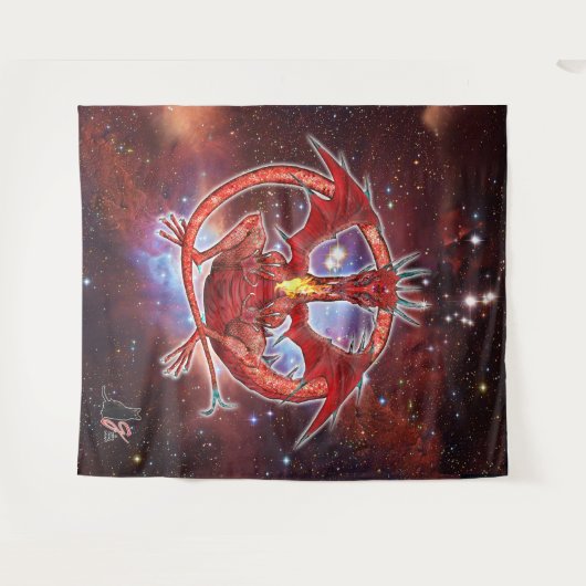 Pyrope Cosmic Dragon Wandteppich (Vorderseite (Horizontal))